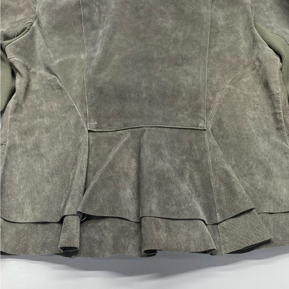 BCBGeneration Women's Gray Suede Jacket Small Pockets Sleeve Zippers - Picture 7 of 16